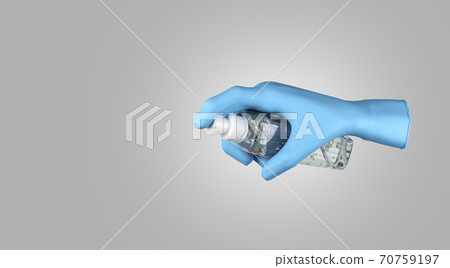 a medical glove holds a jar of antiseptic sanitizer gel 3d render on grey gradient a medical glove holds a jar of antiseptic sanitizer gel 3d render on grey gradient 70759197