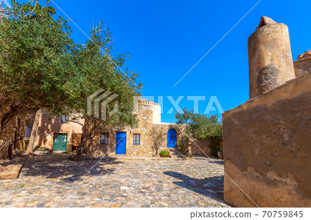 Monemvasia old houses view in Peloponnese, Greece 70759845