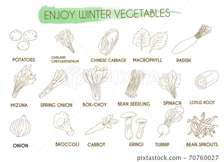 Vegetable simple icon set 70760027