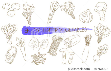 Vegetable simple icon set Vegetable simple icon set 70760028