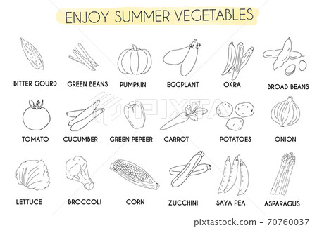 Vegetable simple icon set Vegetable simple icon set 70760037