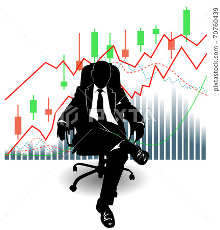 Silhouette of a man in a suit sitting on an armchair against the background of financial charts Silhouette of a man in a suit sitting on an armchair against the background of financial charts 70760439