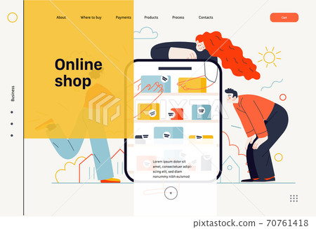 Business topics - online shopping, web template Business topics - online shopping, web template 70761418