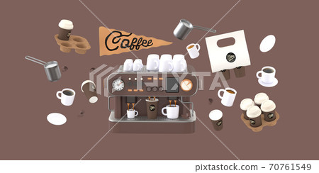 Coffee shop 3D illustartion Coffee shop 3D illustartion 70761549