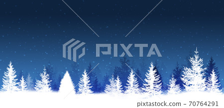 winter snow forest banner - Stock Illustration [70764291] - PIXTA