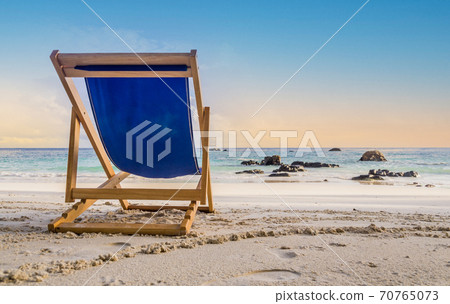 Wtaching the sunset from deck chair at white beach in Ko Lipe, Thailand 70765073