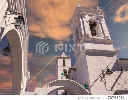 Colonial buildings in Sucre, Bolivia at sunset Colonial buildings in Sucre, Bolivia at sunset 70765081