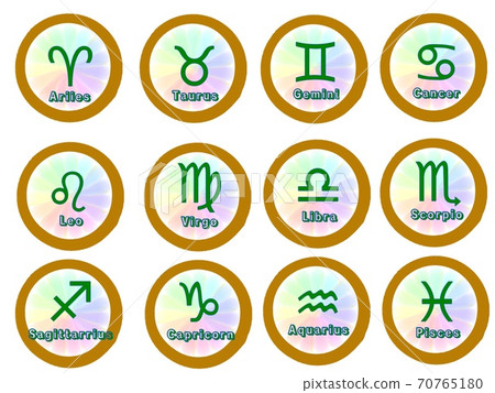橙色啟發的占星術圖標 橙色啟發的占星術圖標 70765180