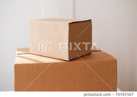 boxes near house door. boxes near house door. 70765567