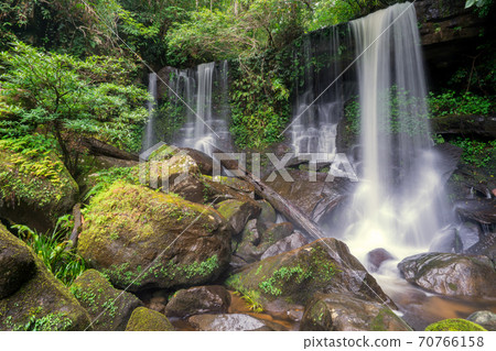 Waterfall scene at Rom Klao Pharadon Waterfalls in rainforest Thailand. Waterfall scene at Rom Klao Pharadon Waterfalls in rainforest Thailand. 70766158