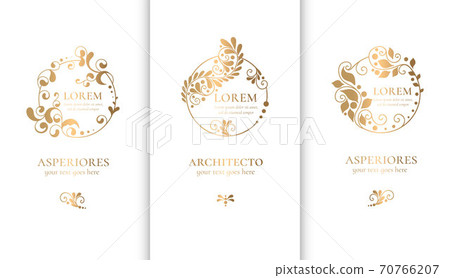 Golden set of linear frames with leaves. 70766207