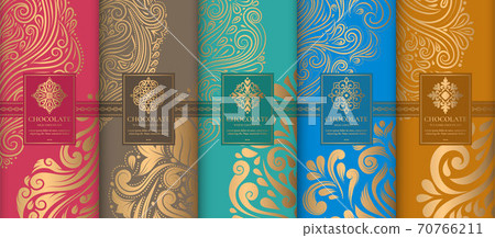 Luxury packaging design of chocolate bars.  70766211