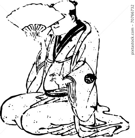 一個用風扇遮住臉的男人 一個用風扇遮住臉的男人 70766732