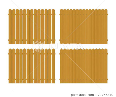 Wooden fence set vector illustration isolated on white background Wooden fence set vector illustration isolated on white background 70766840