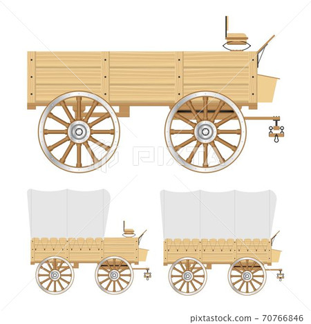 Wild west wagon vector illustration isolated on white background Wild west wagon vector illustration isolated on white background 70766846