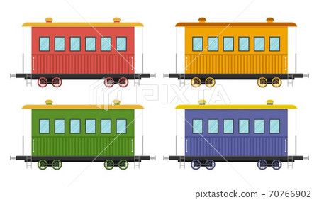 Set of train wagons vector illustration isolated on white background Set of train wagons vector illustration isolated on white background 70766902
