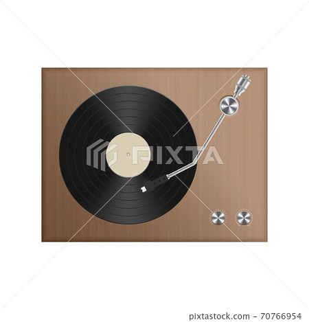 Vintage record player vector illustration isolated on white Vintage record player vector illustration isolated on white 70766954