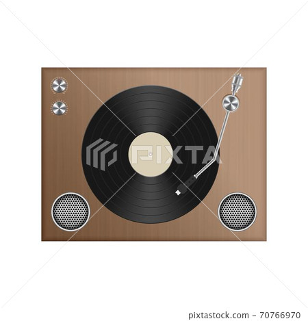 Vintage record player vector illustration isolated on white 70766970