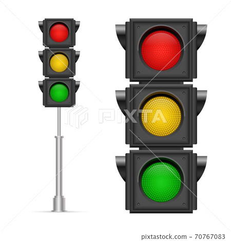 Traffic lights vector illustration isolated on white background 70767083