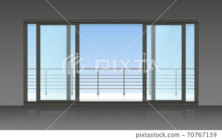 Slidind exterior door and terrace background Slidind exterior door and terrace background 70767139