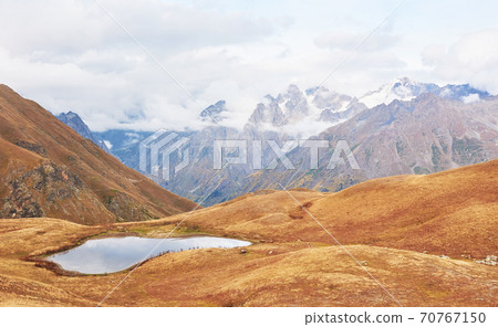 Mountain lake Koruldi. Upper Svaneti, Georgia Europe. Caucasus mountains 70767150