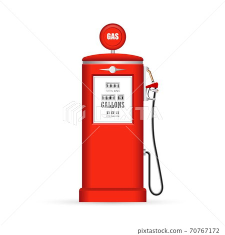 Retro gas pump vector illustration isolated on white background 70767172