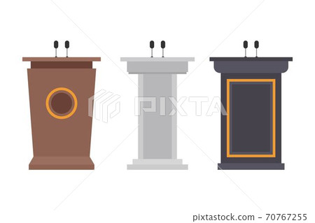 Wooden podium tribune vector illustration isolated on white 70767255
