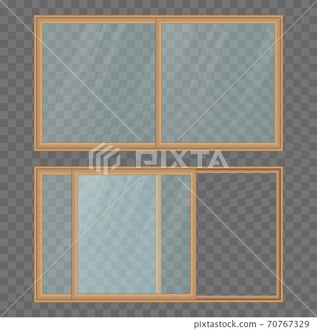Opened and closed balcony sliding door Opened and closed balcony sliding door 70767329
