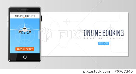Online booking for plane ticket vector illustration Online booking for plane ticket vector illustration 70767340