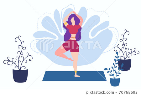 Girl at greenhouse or home garden with plants growing in pots. Relaxed young woman enjoying rest. Girl meditates. Girl at greenhouse or home garden with plants growing in pots. Relaxed young woman enjoying rest. Girl meditates. 70768692