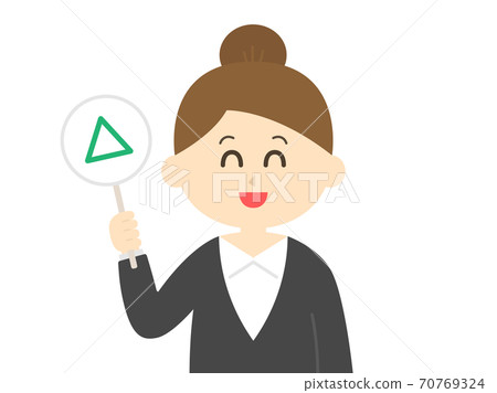 Illustration of a woman answering a quiz Illustration of a woman answering a quiz 70769324
