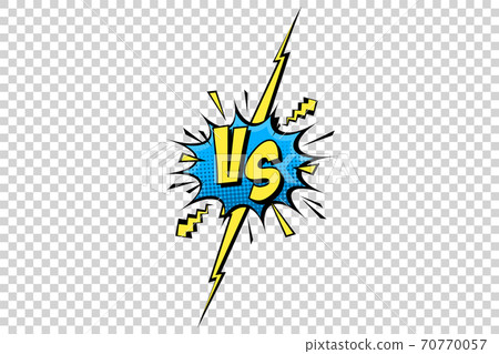 Comic challenge background. Cartoon battle, fight border. Versus or vs frame with lightning. Sports Comic challenge background. Cartoon battle, fight border. Versus or vs frame with lightning. Sports 70770057