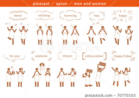 Pictogram Apron Fun Happy People Icon Vector AI EPS 70770103