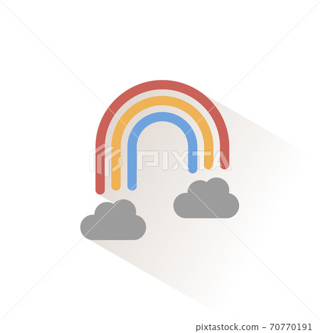 Rainbow and clouds. Isolated color icon. Weather vector illustration 70770191