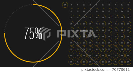 Set of circle percentage diagrams from 0 to 100 70770611