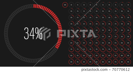 Set of circle percentage diagrams from 0 to 100 Set of circle percentage diagrams from 0 to 100 70770612