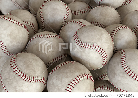 Baseball balls. Render 3d illustration 70771843