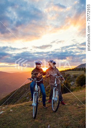 Senior Couple On Cycle Ride In Countryside Senior Couple On Cycle Ride In Countryside 70772935