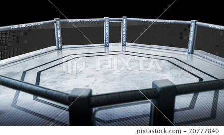 MAA octagon top view. Fighting Championship. Isolated MMA octagon. 3D rendering 70777840