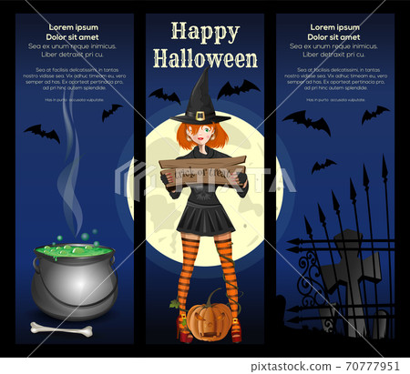 Poster concept design for Halloween. Vector banner Poster concept design for Halloween. Vector banner 70777951