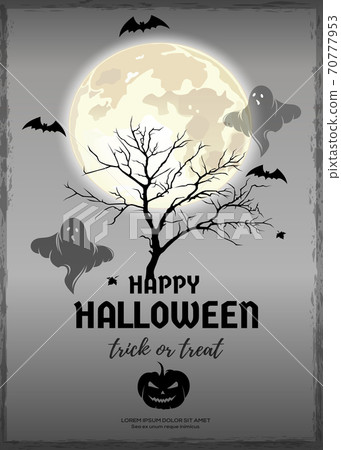 Text banner for Halloween. Vector greeting card 70777953