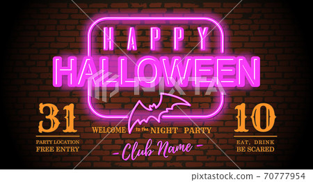 Welcome to Halloween night party. Invitation card Welcome to Halloween night party. Invitation card 70777954