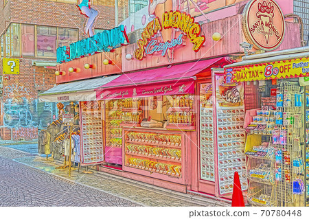 [Anime style] Cityscape of Tokyo Scenery around Harajuku Takeshita Street 70780448