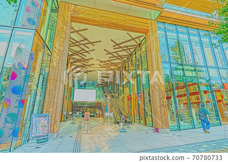 [動漫風格]原宿站周邊的東京都市風光 70780733