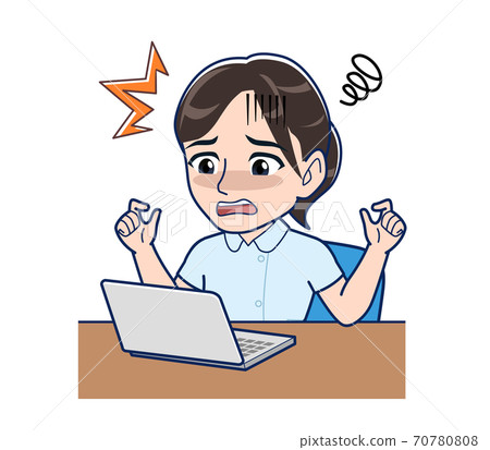 desk work, laptop, using laptop - Stock Illustration [70780808] - PIXTA