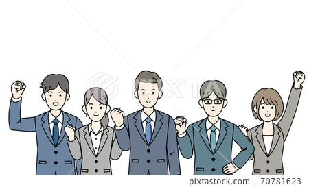 團隊合作商人商務人士男女插畫素材 70781623