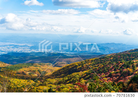Bandai-Azuma Skyline landscape bird's-eye view Fukushima City, Fukushima Prefecture Bandai-Azuma Skyline landscape bird's-eye view Fukushima City, Fukushima Prefecture 70781630