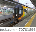 8600 series limited express Ishizuchi train stopped at JR Shikoku Takamatsu Station 70781894