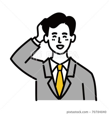 男式西服矢量流行害羞 70784840