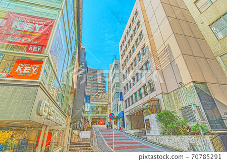 [動漫風格]澀谷區新南市一丁目附近的東京風光城市景觀 70785291